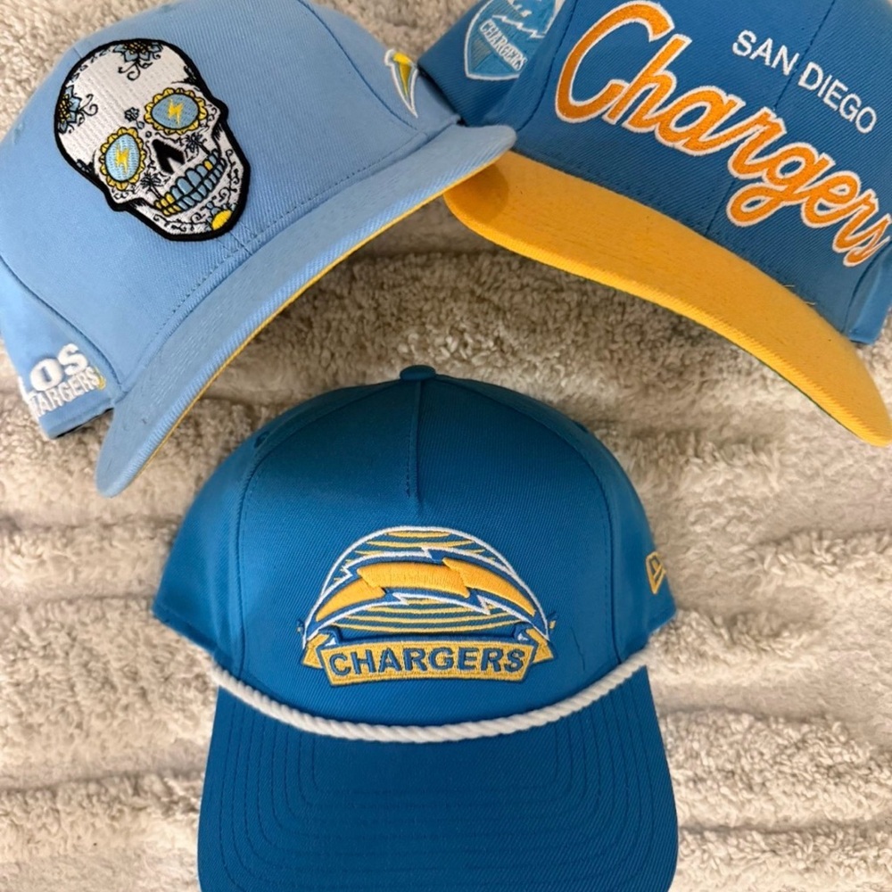 Set of 3 San Diego/Los Angeles Chargers Snapbacks